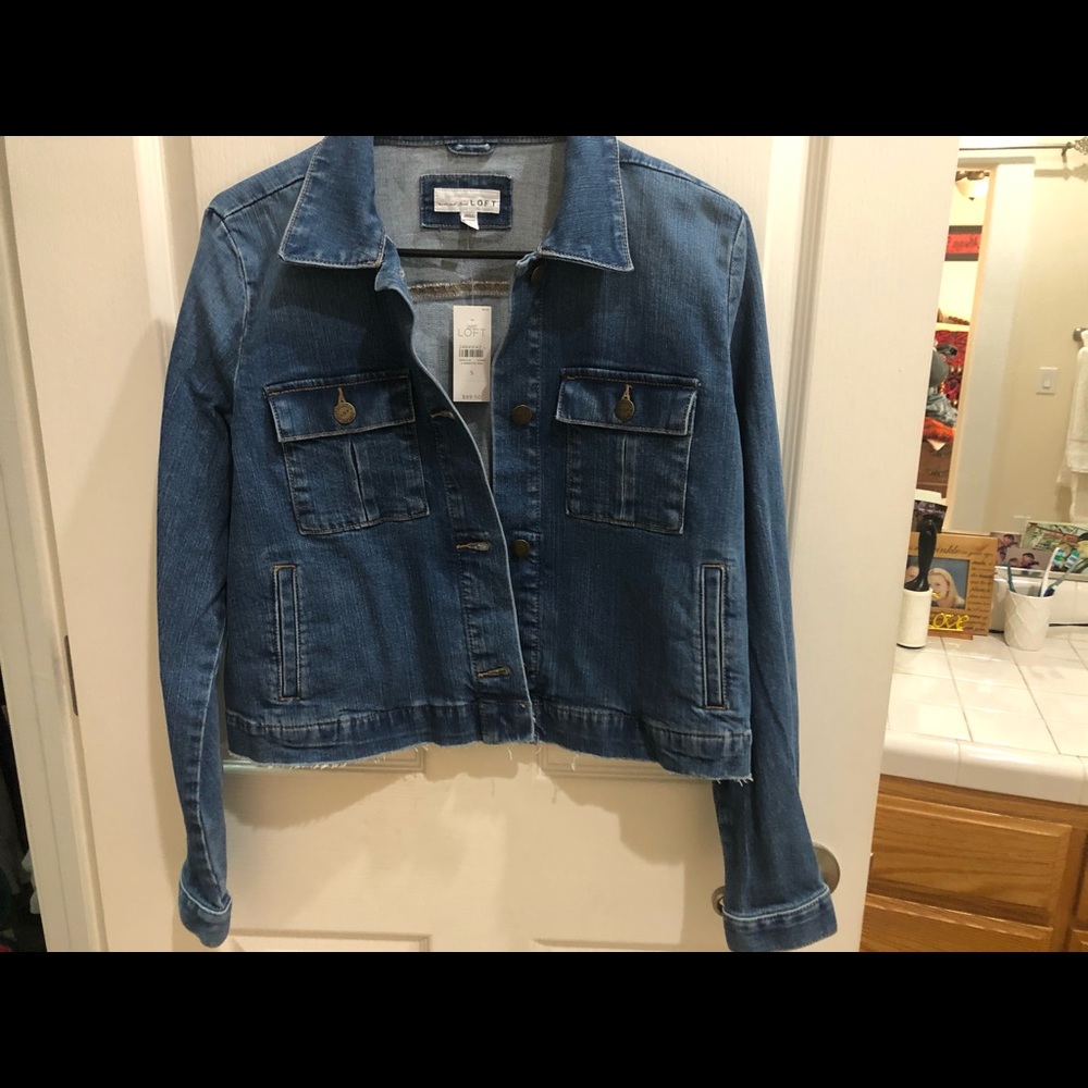 LOFT distressed denim jacket